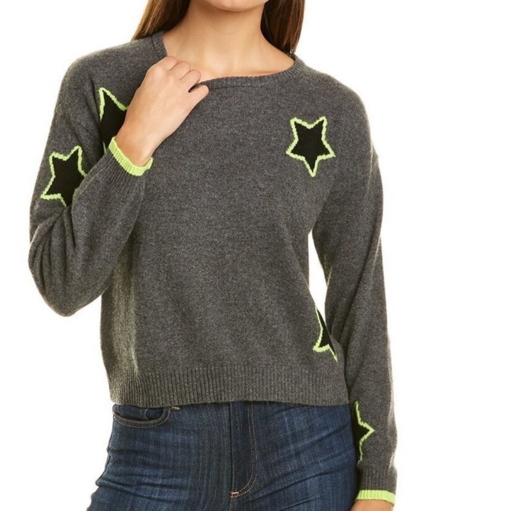 Scott & Scott London Cashmere Sweater Jumper Stars Gray Crewneck